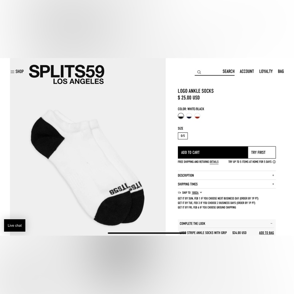 Black and White Logo Ankle Socks
